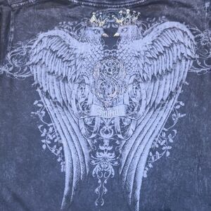 Sinful Crowned Doves Black Shirt in Small